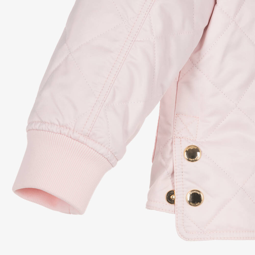 Burberry-Girls Blush Diamond Quilted Coat | Childrensalon Outlet