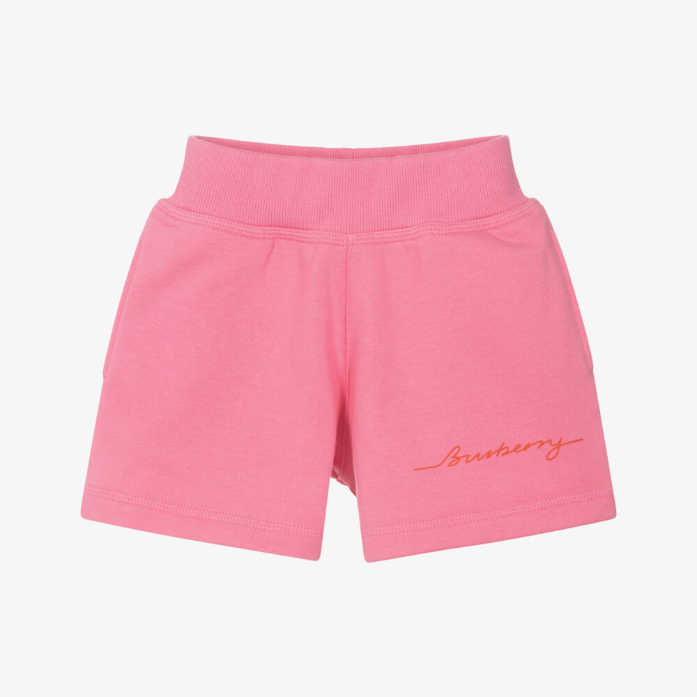 Burberry-Girls Blush Organic Cotton Shorts | Childrensalon Outlet
