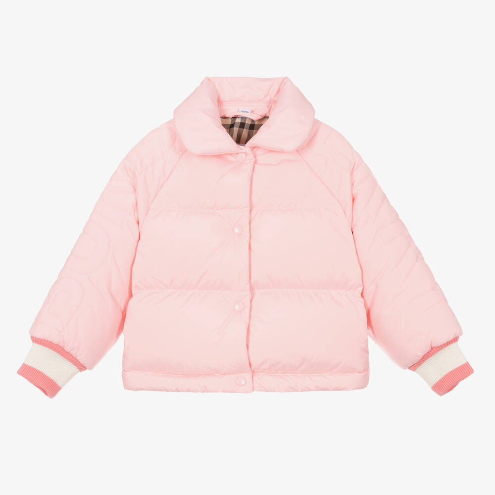 Burberry-Girls Blush Quilted Down Coat | Childrensalon Outlet