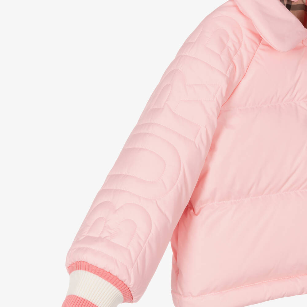 Burberry-Girls Blush Quilted Down Coat | Childrensalon Outlet