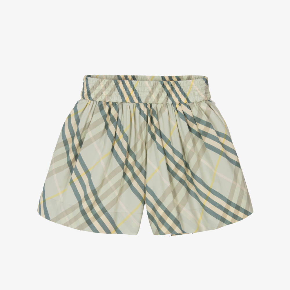 Burberry-Girls Breezy Checked Cotton Shorts | Childrensalon Outlet