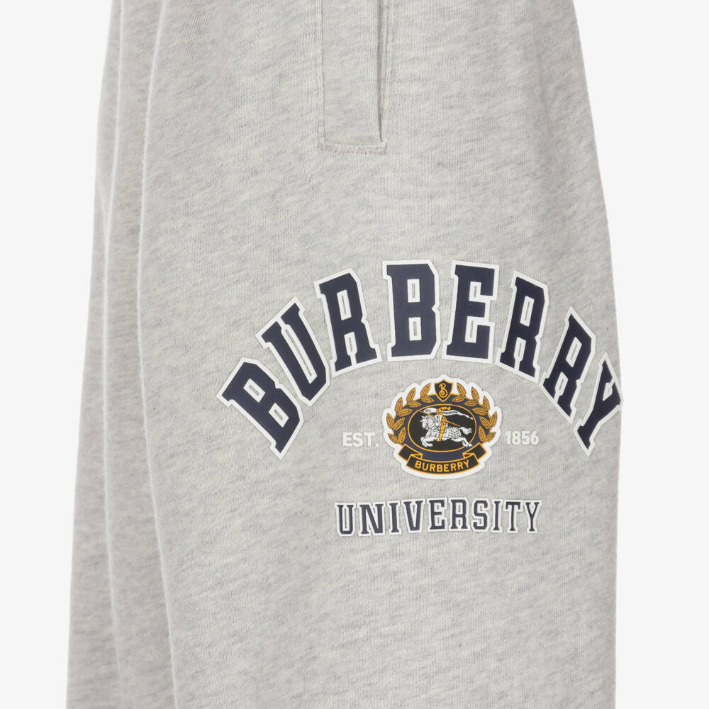 Burberry-بنطلون قطني فحمي للبنات بأسلوب جامعي | Childrensalon Outlet