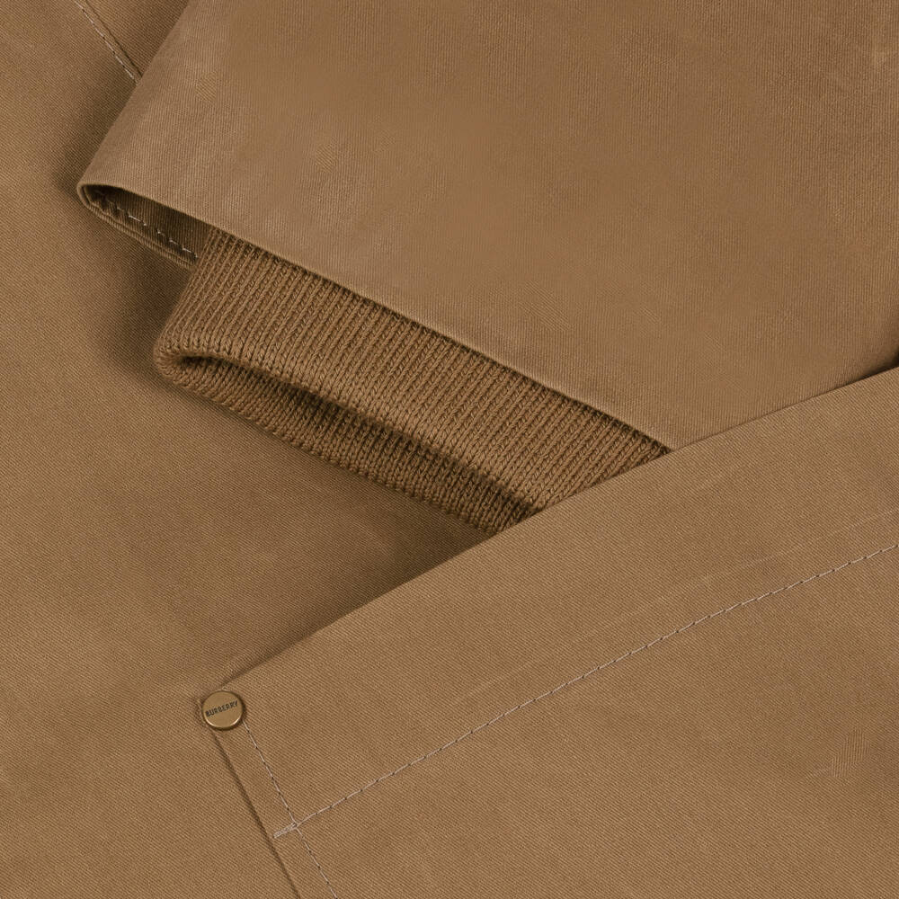 Burberry-Girls Chestnut Waxed Swing Jacket | Childrensalon Outlet