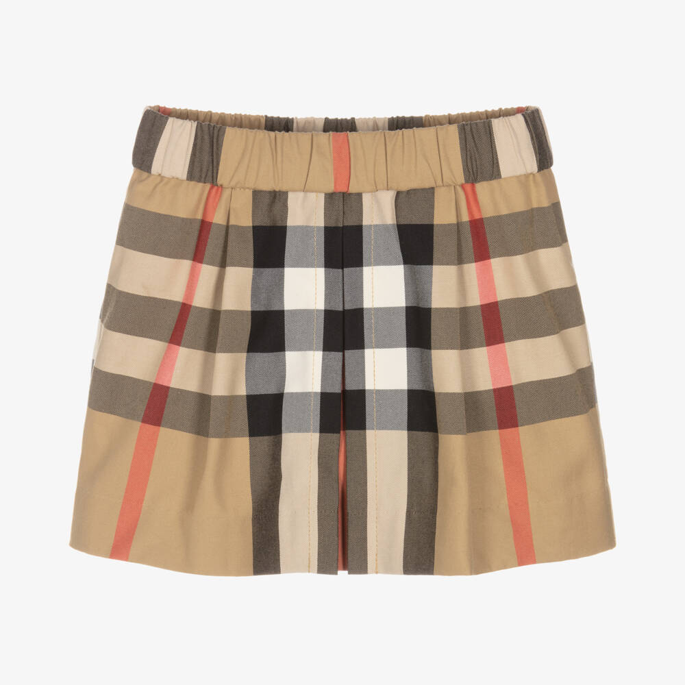 Burberry-Классическая бежевая юбка в клетку для девочек | Childrensalon Outlet
