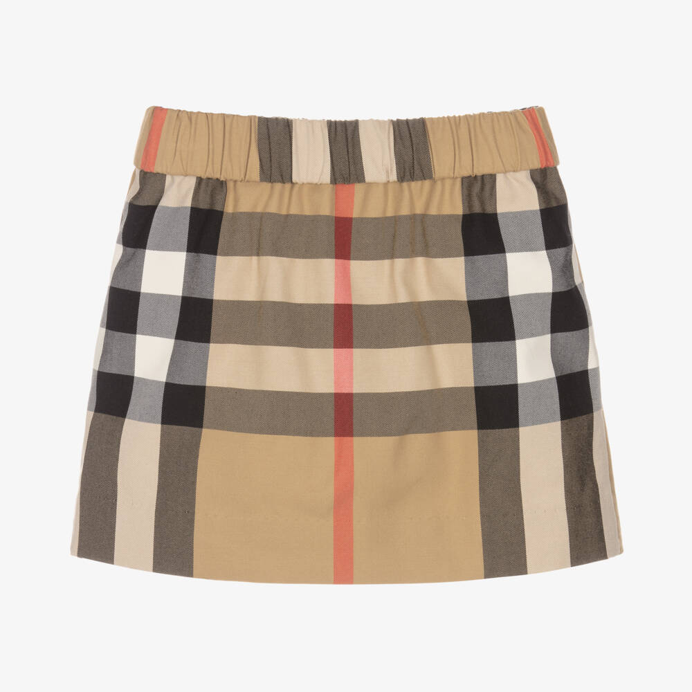 Burberry-Girls' Classic Beige Plaid Skirt | Childrensalon Outlet
