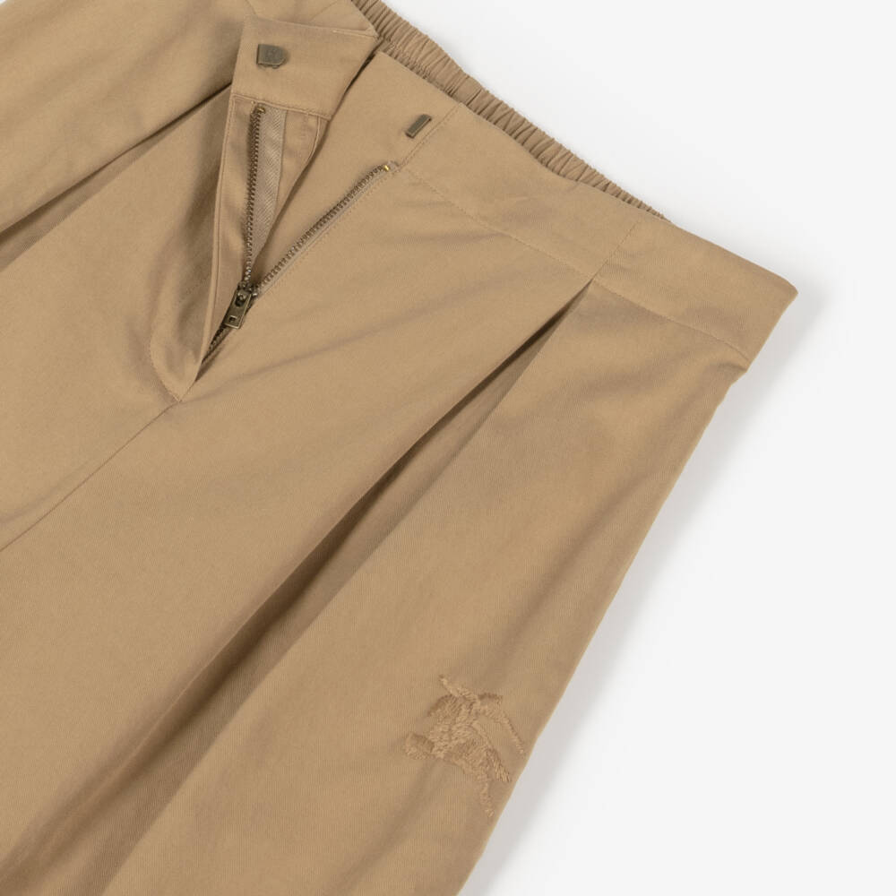 Burberry-بنطلون تويل كلاسيكي بيج للبنات | Childrensalon Outlet