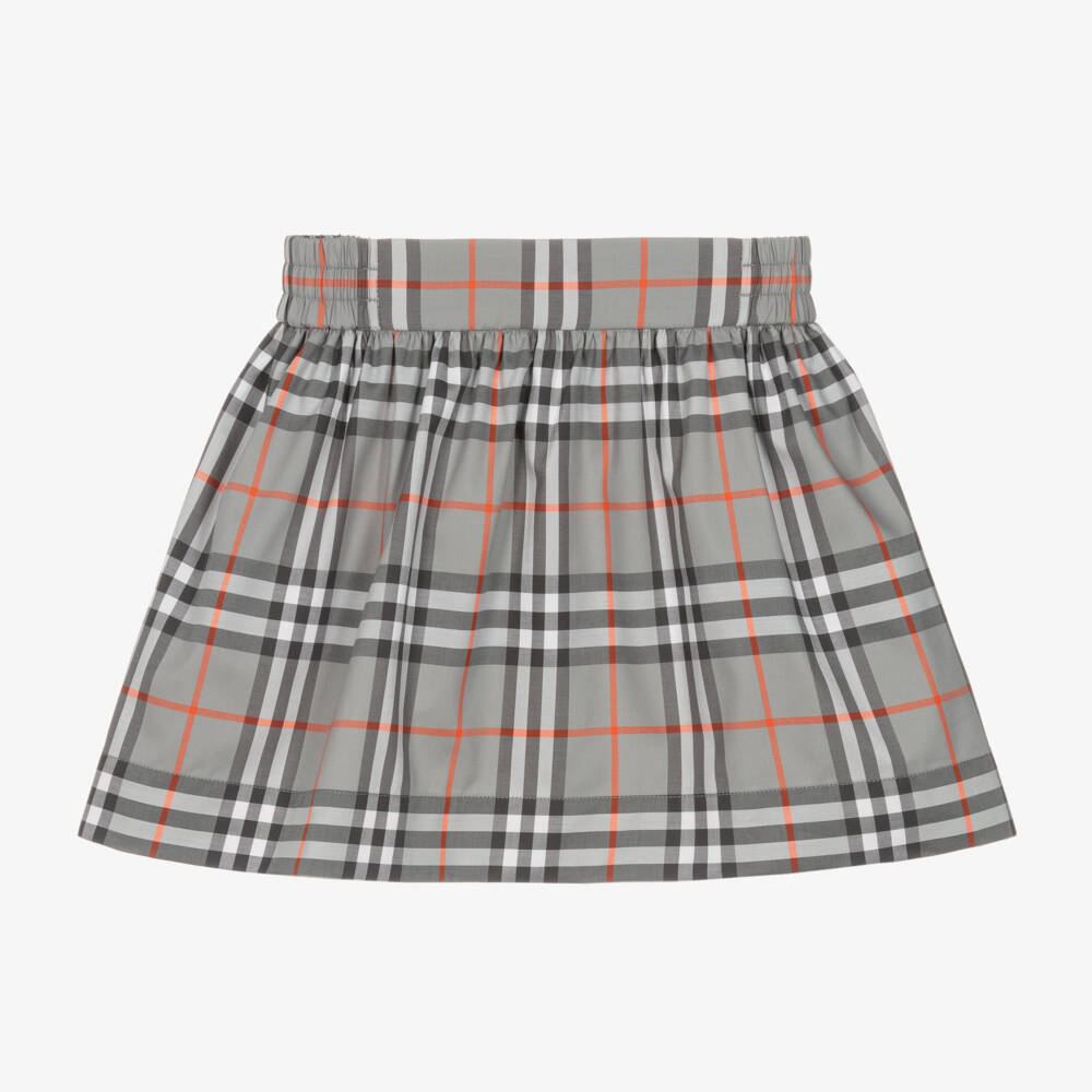 Burberry-Классическая серая клетчатая юбка для девочек | Childrensalon Outlet