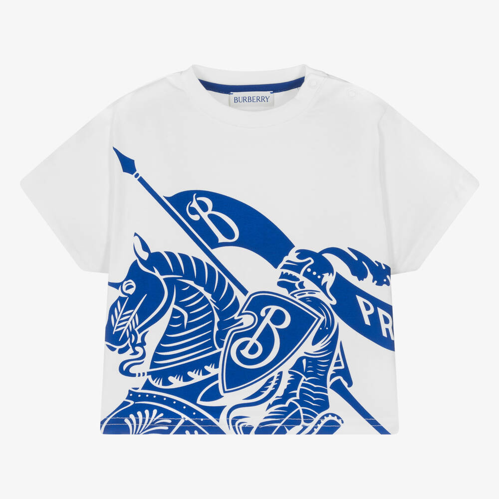 Burberry-Girls Cobalt EKD Cotton Tee | Childrensalon Outlet