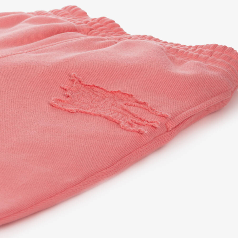Burberry-Girls Coral Cotton Joggers | Childrensalon Outlet