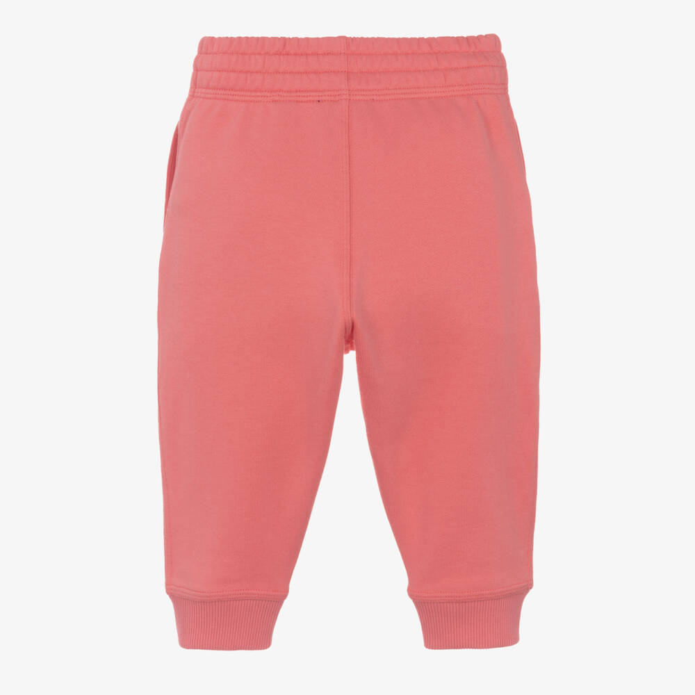 Burberry-Girls Coral Cotton Joggers | Childrensalon Outlet