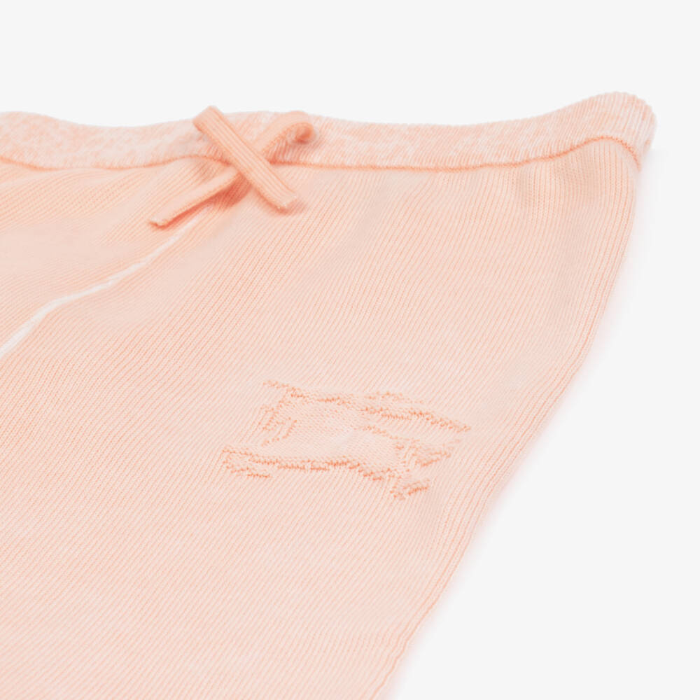 Burberry-Girls Coral Cotton Knit Set | Childrensalon Outlet