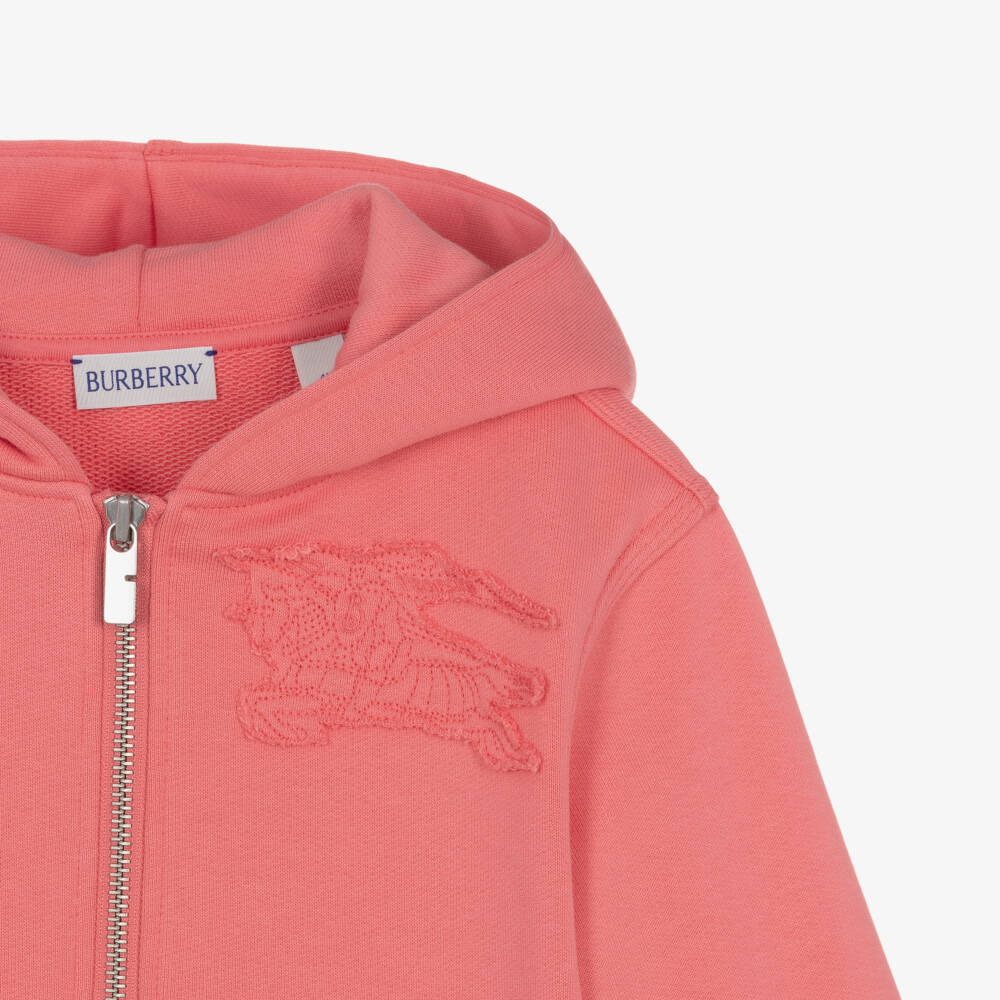 Burberry-Розовая хлопковая худи для девочек | Childrensalon Outlet