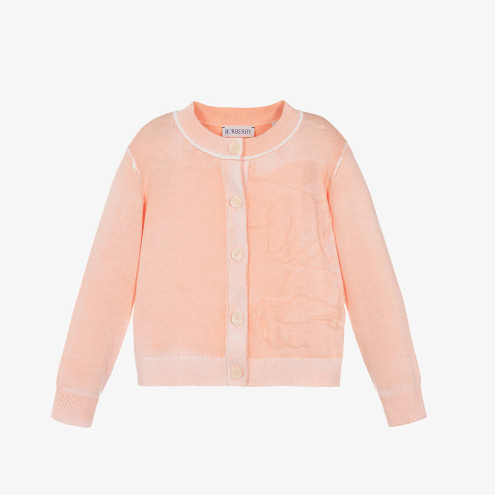 Burberry-Girls Coral Knit Cardigan | Childrensalon Outlet