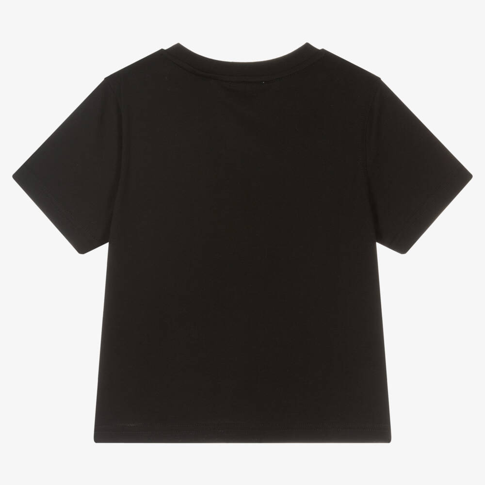 Burberry-Girls Cotton Black Logo Tee | Childrensalon Outlet