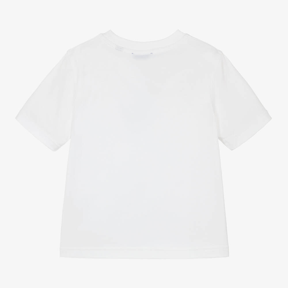 Burberry-تيشيرت قطن جيرسي لون أبيض للبنات | Childrensalon Outlet