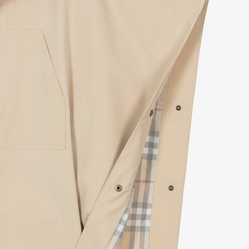 Burberry-Girls Cozy Cotton Beige Cape | Childrensalon Outlet