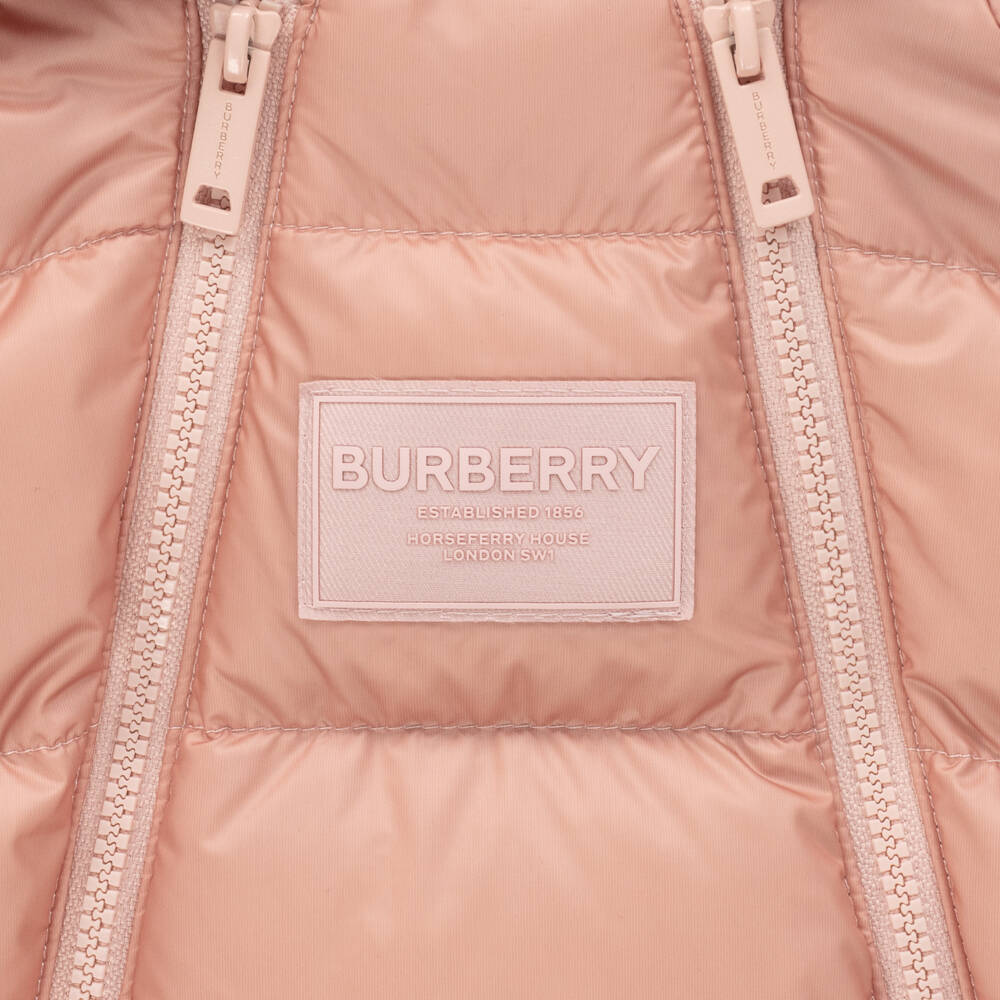 Burberry-Girls Cozy Pink Check Snowwear | Childrensalon Outlet