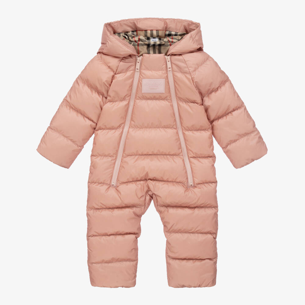 Burberry-Girls Cozy Pink Check Snowwear | Childrensalon Outlet