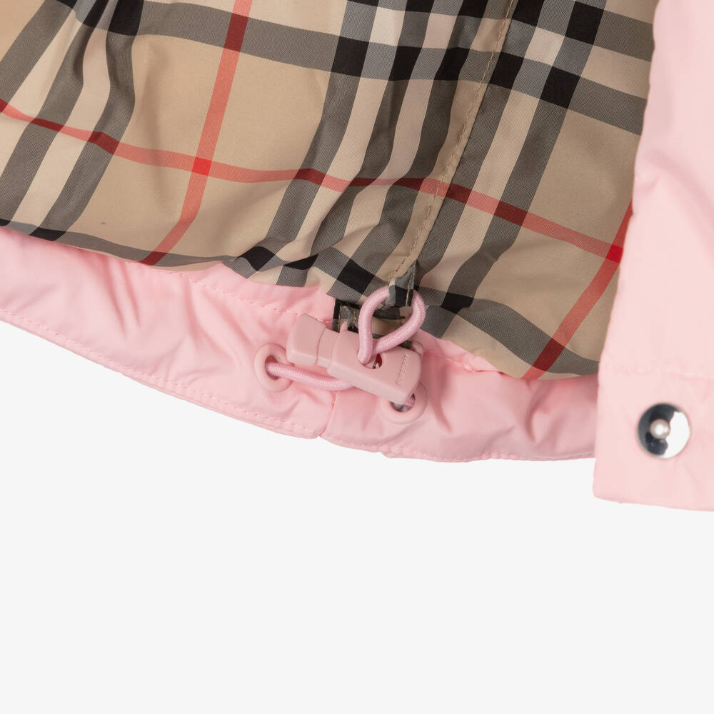 Burberry-Girls Cozy Pink Down Puffer Coat | Childrensalon Outlet