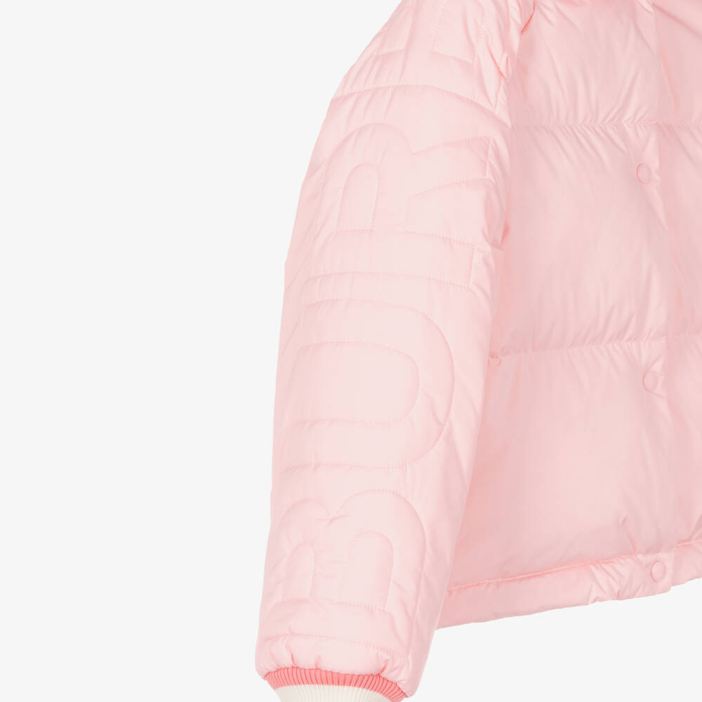 Burberry-Girls Cozy Pink Down Puffer Coat | Childrensalon Outlet
