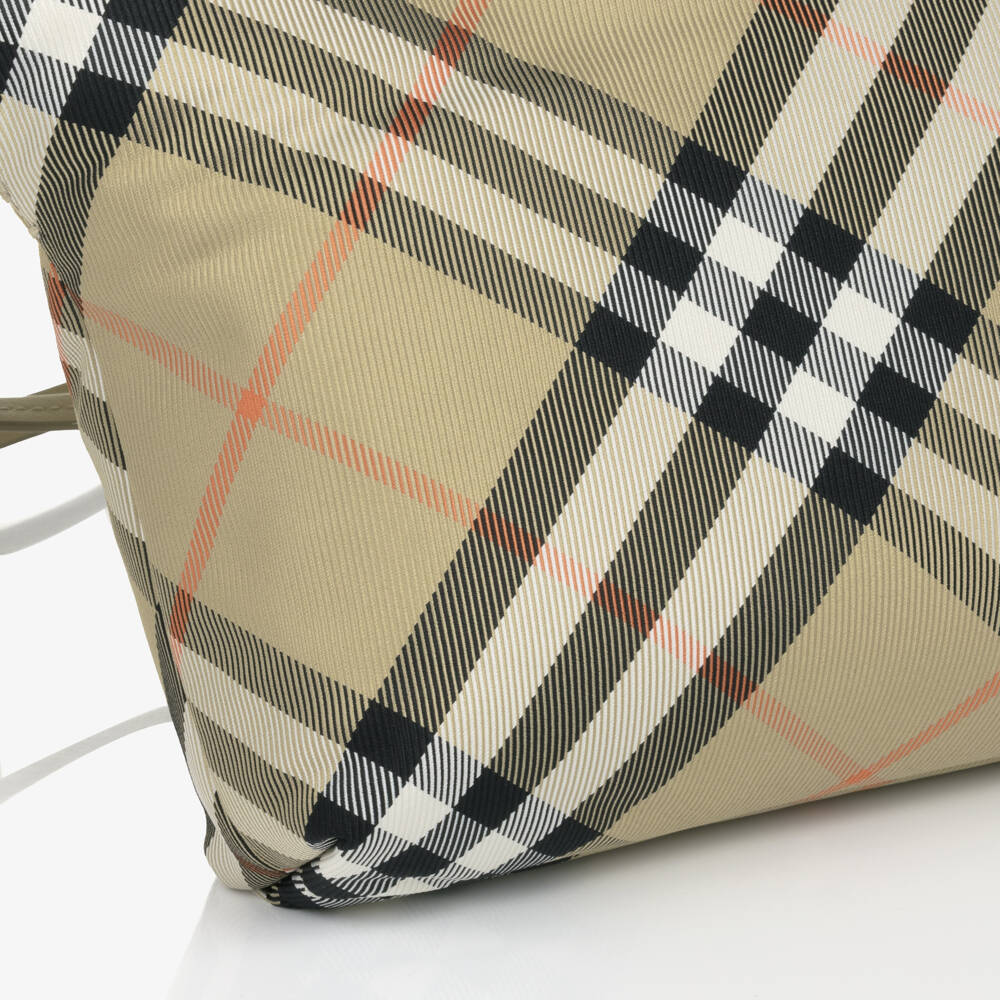 Burberry-Girls Elegant Beige Check Bag | Childrensalon Outlet