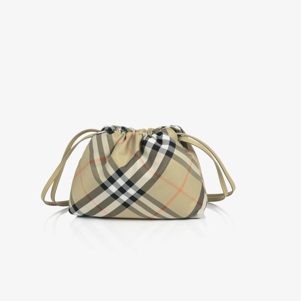 Burberry-Girls Elegant Beige Check Bag | Childrensalon Outlet