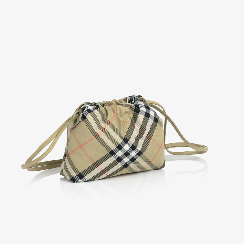 Burberry-Girls Elegant Beige Check Bag | Childrensalon Outlet