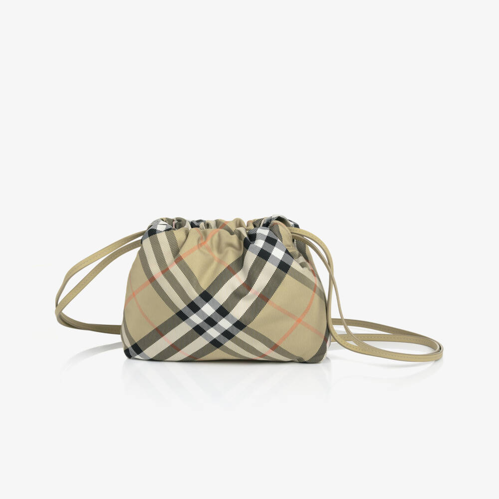 Burberry-Girls Elegant Beige Check Bag | Childrensalon Outlet