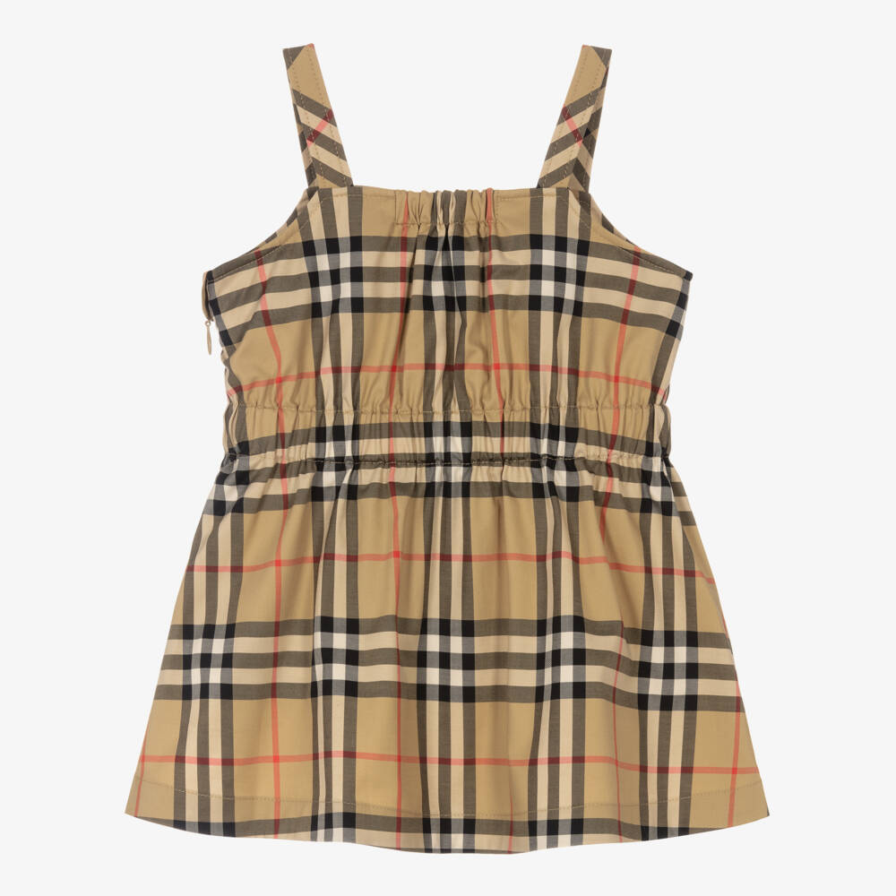 Burberry-Girls Elegant Beige Plaid Dress | Childrensalon Outlet