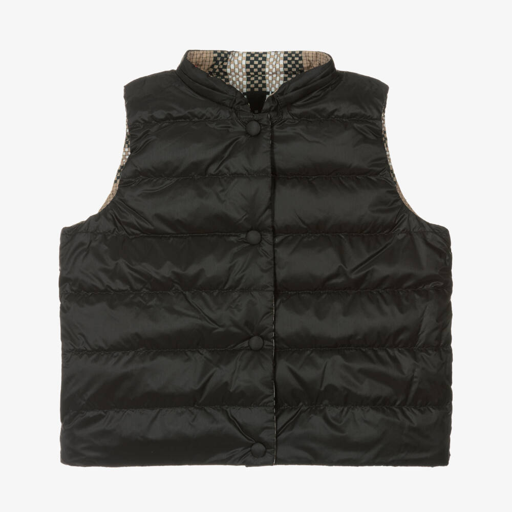 Burberry-Girls Elegant Beige Reversible Vest | Childrensalon Outlet