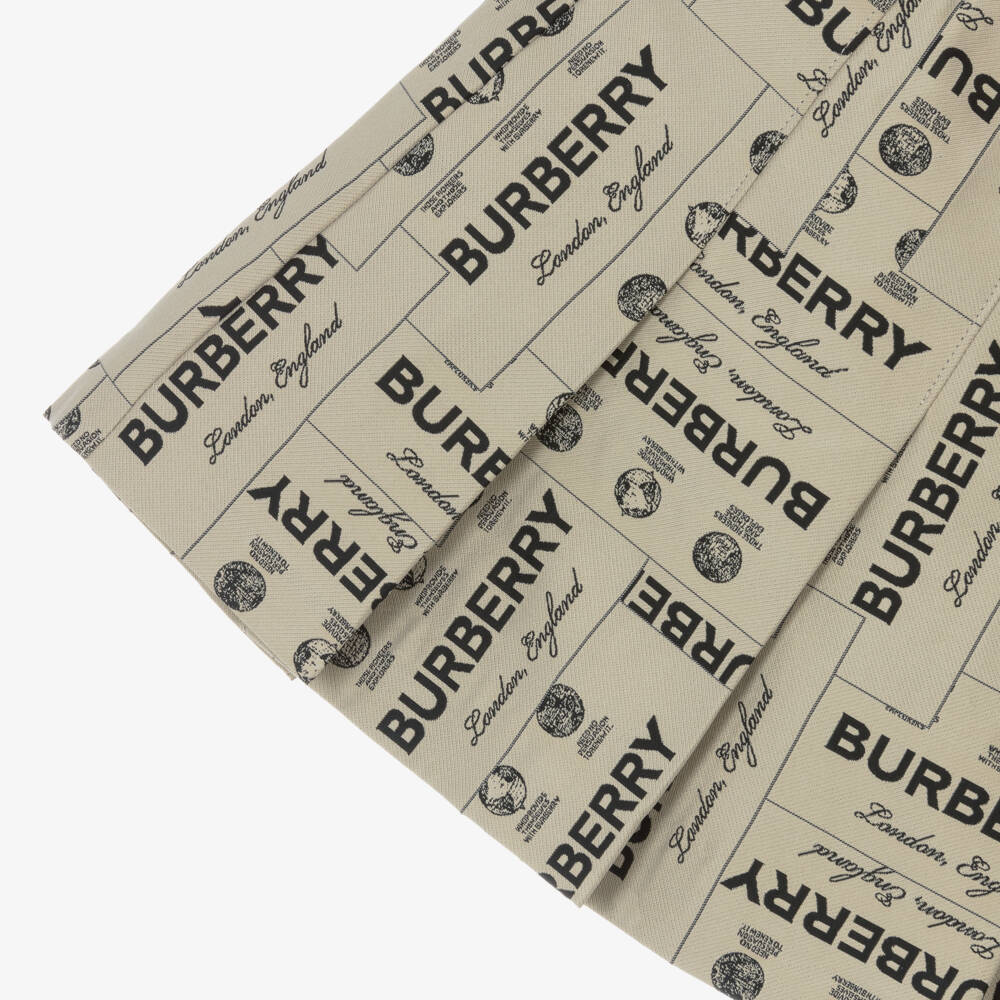 Burberry-Girls Elegant Beige Twill Skirt | Childrensalon Outlet