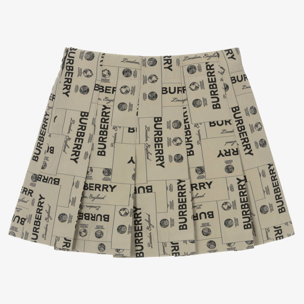 Burberry-Girls Elegant Beige Twill Skirt | Childrensalon Outlet