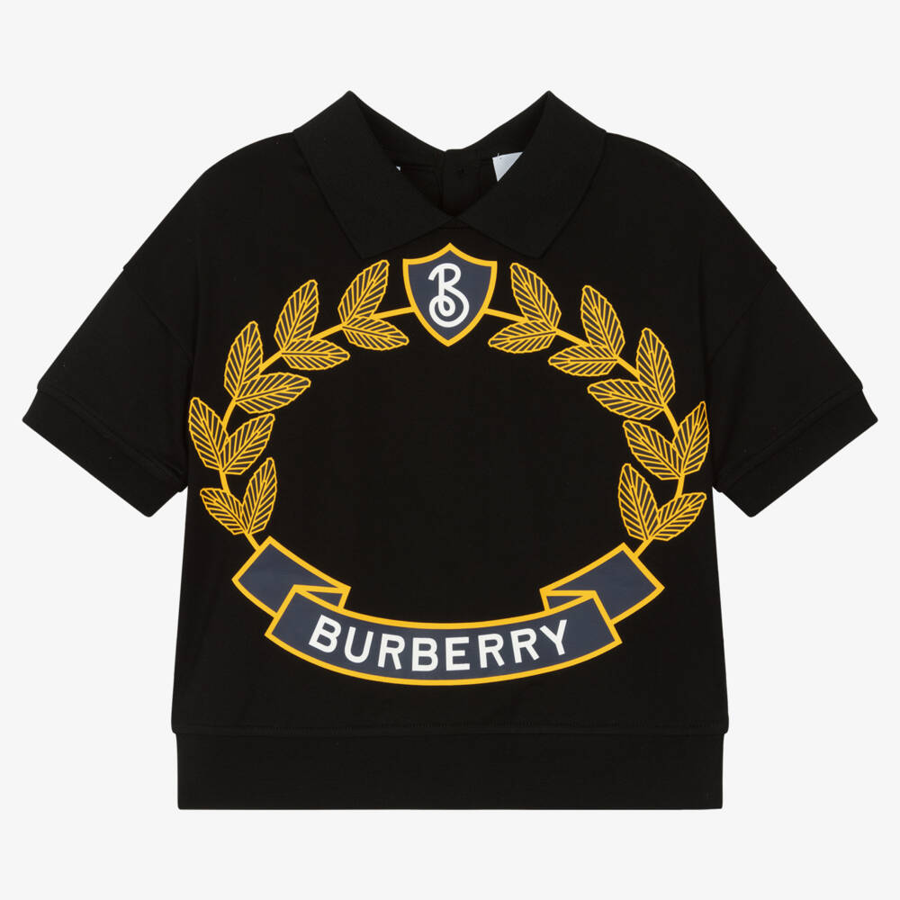 Burberry-Girls Elegant Black Leaf Polo | Childrensalon Outlet