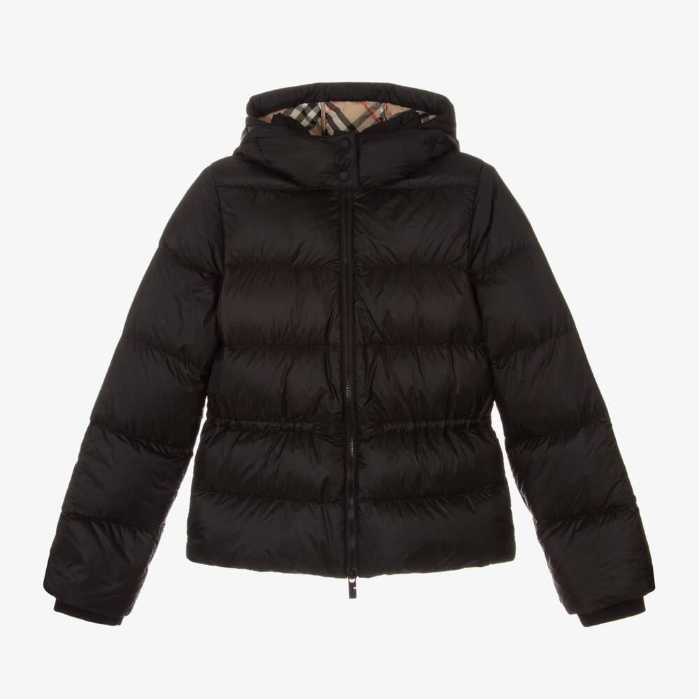 Burberry-Girls Elegant Black Padded Jacket | Childrensalon Outlet