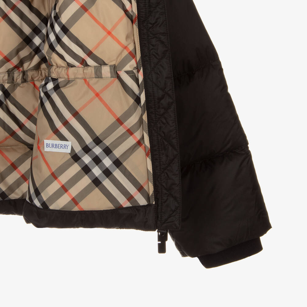 Burberry-Girls Elegant Black Padded Jacket | Childrensalon Outlet