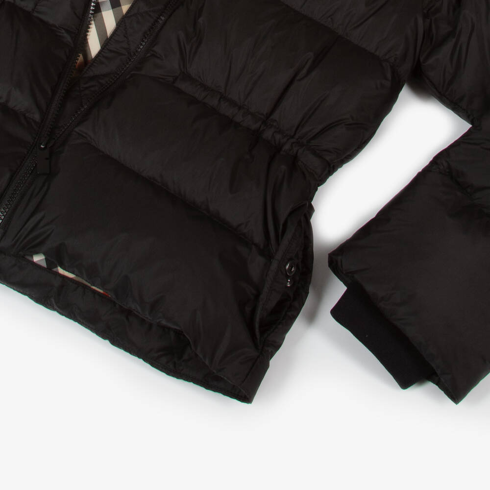 Burberry-Girls Elegant Black Padded Jacket | Childrensalon Outlet