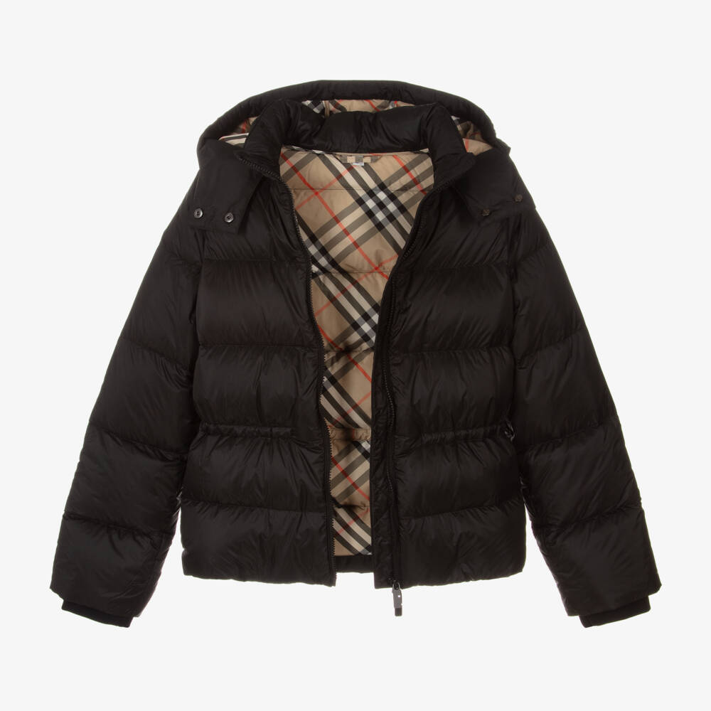 Burberry-Girls Elegant Black Padded Jacket | Childrensalon Outlet