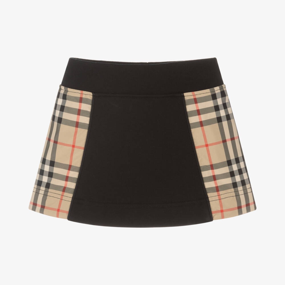 Burberry-Элегантная черная юбка в клетку для девочек | Childrensalon Outlet