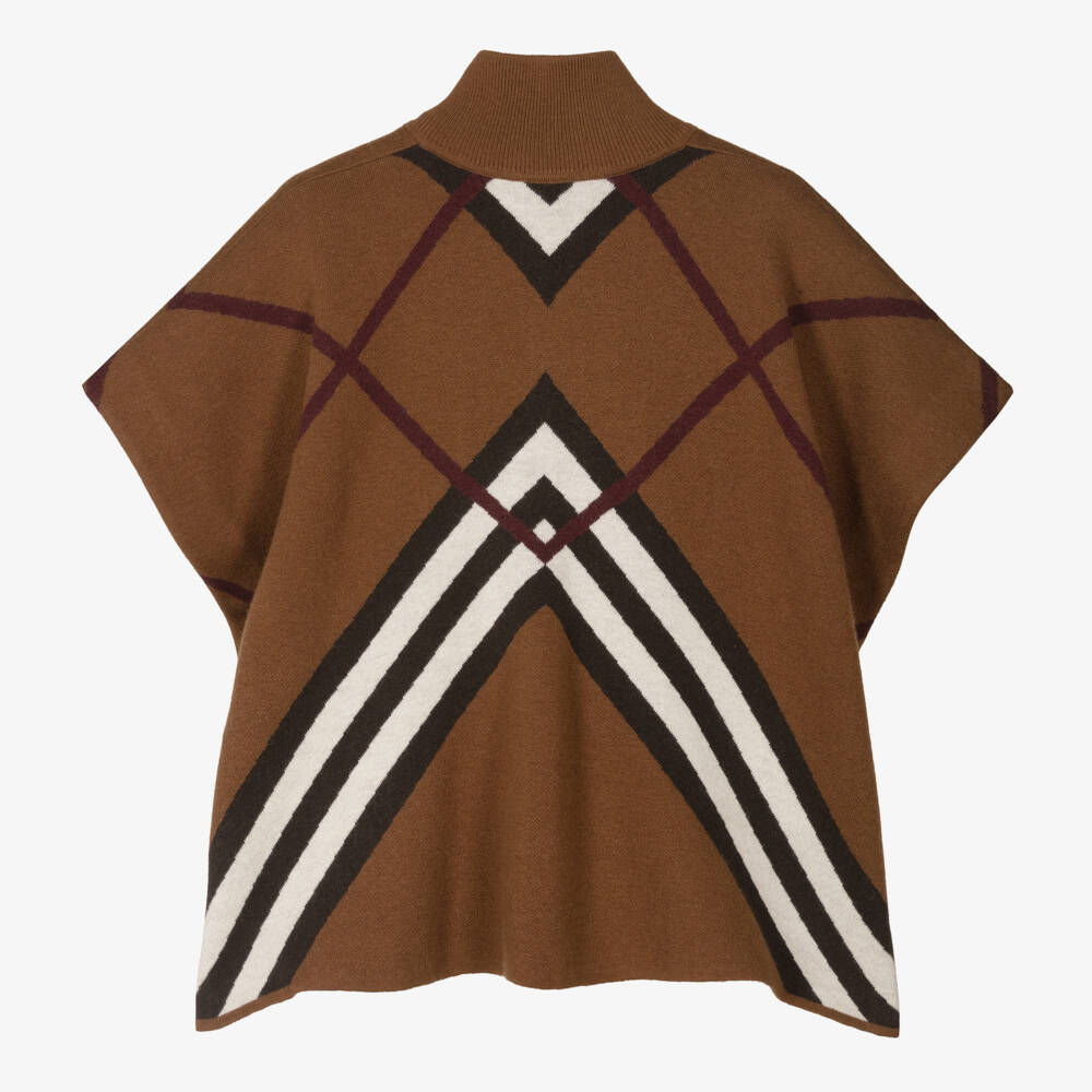 Burberry-Girls Elegant Chevron Knit Cape | Childrensalon Outlet