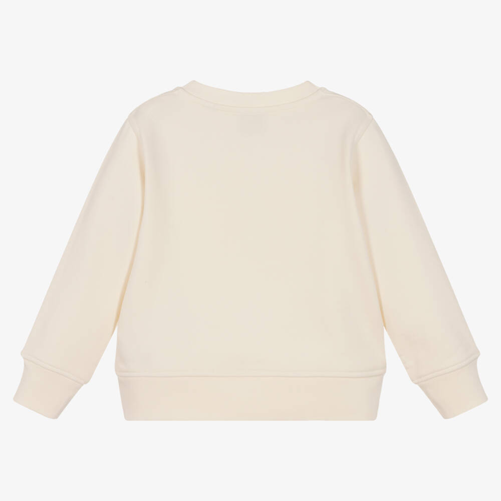 Burberry-Girls Elegant Cream Logo Sweater | Childrensalon Outlet