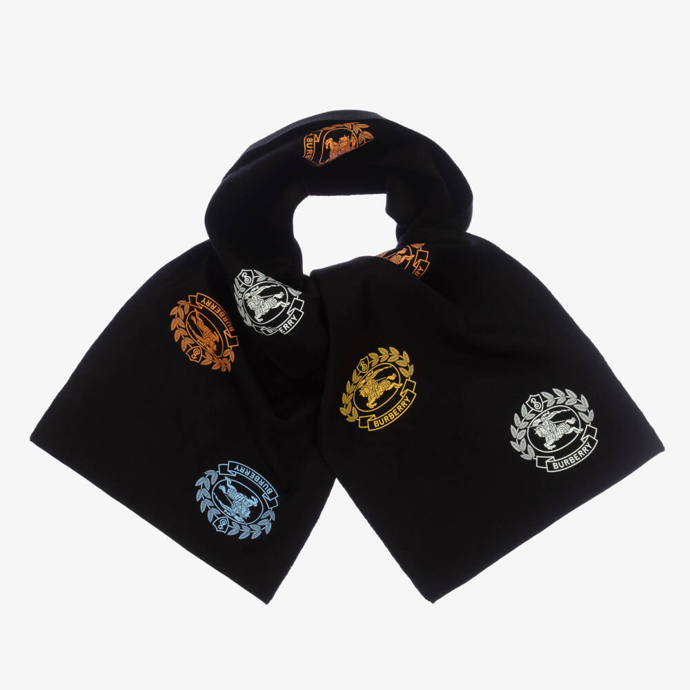 Burberry-Girls Elegant Ebony Wool Wrap | Childrensalon Outlet