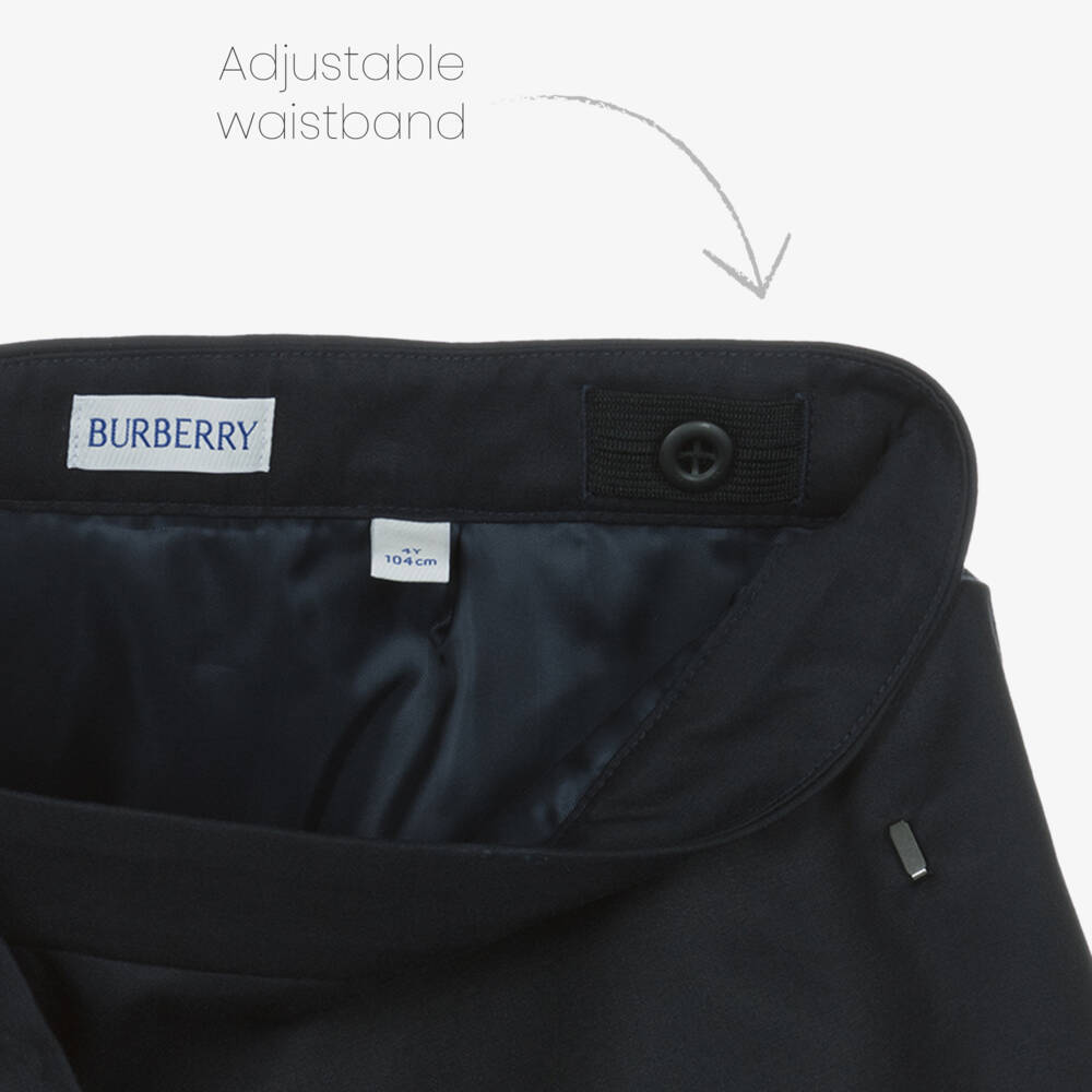 Burberry-Girls Elegant Navy Skirt | Childrensalon Outlet
