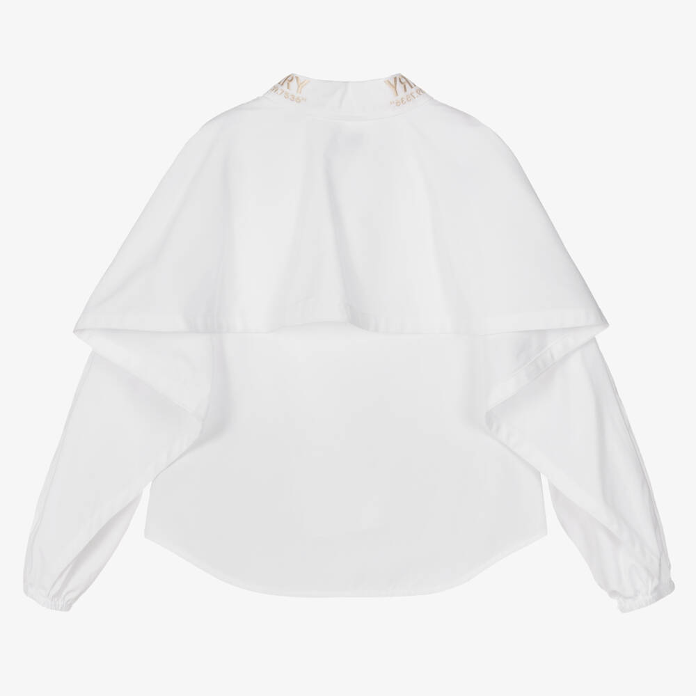 Burberry-Girls' Elegant White Cape Blouse | Childrensalon Outlet