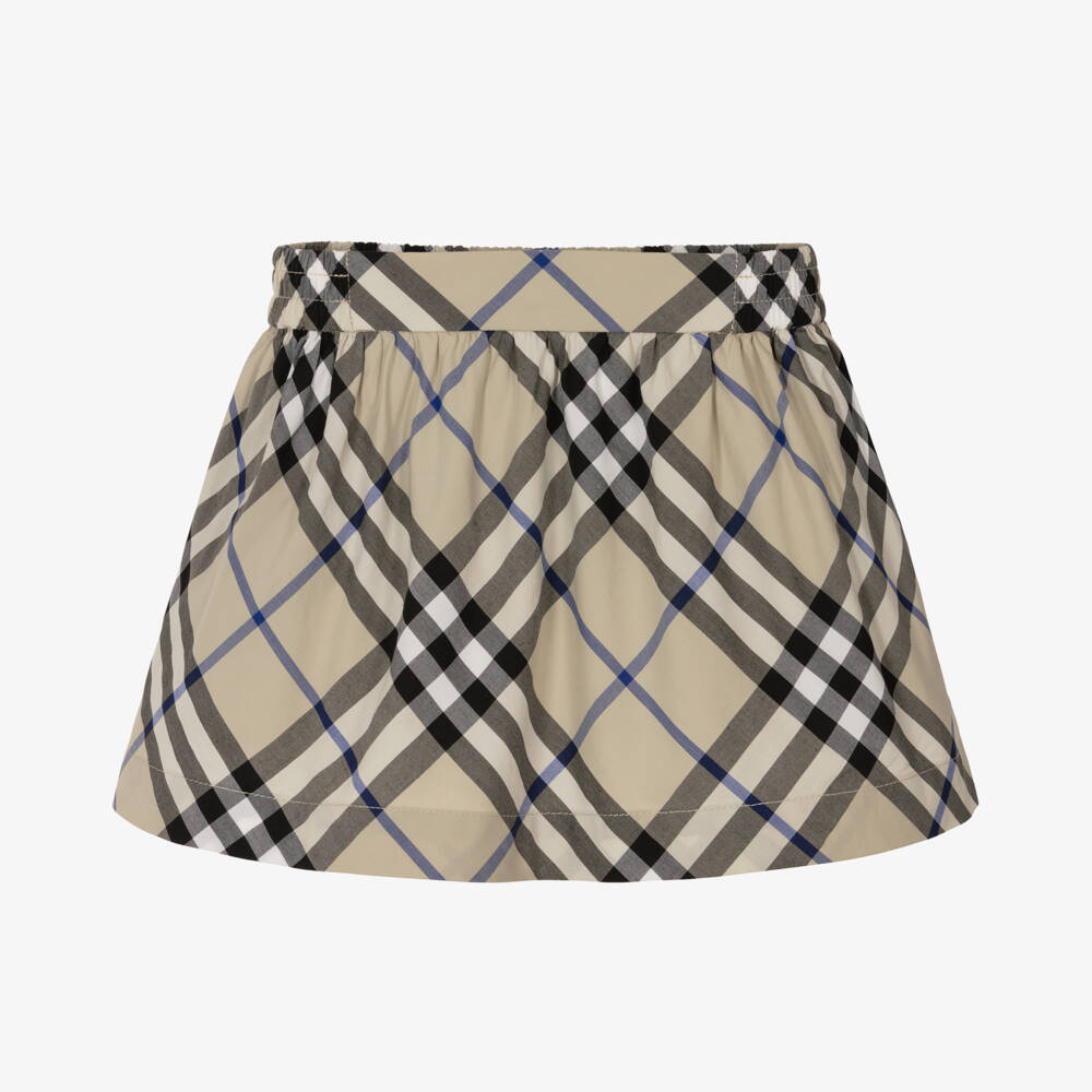 Burberry-Серая юбка в клетку из хлопка для малышек | Childrensalon Outlet