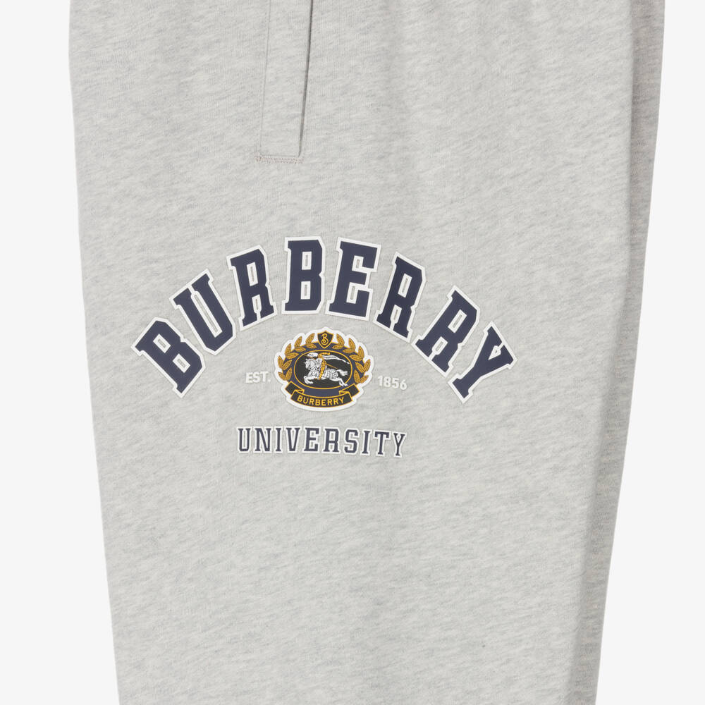 Burberry-Серые хлопковые брюки для девочек в стиле колледж | Childrensalon Outlet