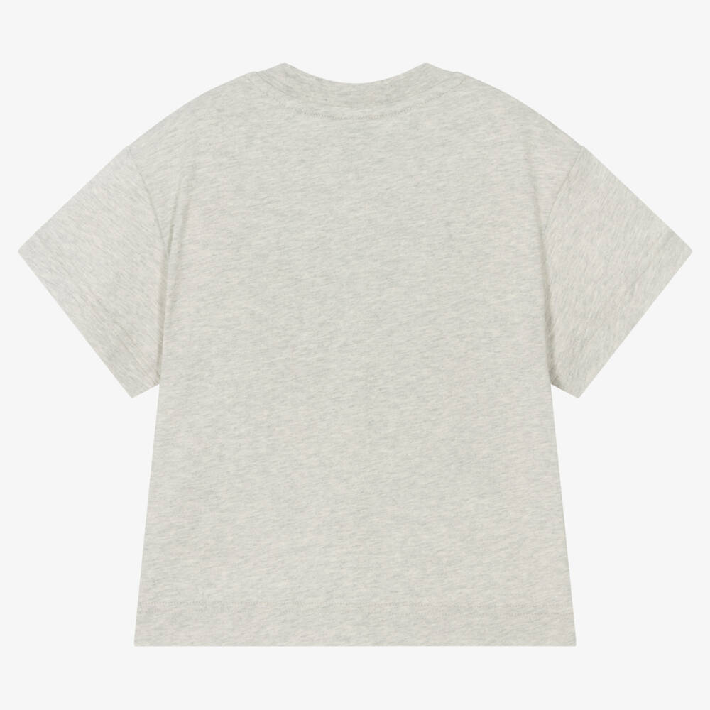 Burberry-Серая хлопковая футболка в стиле колледж для девочек | Childrensalon Outlet