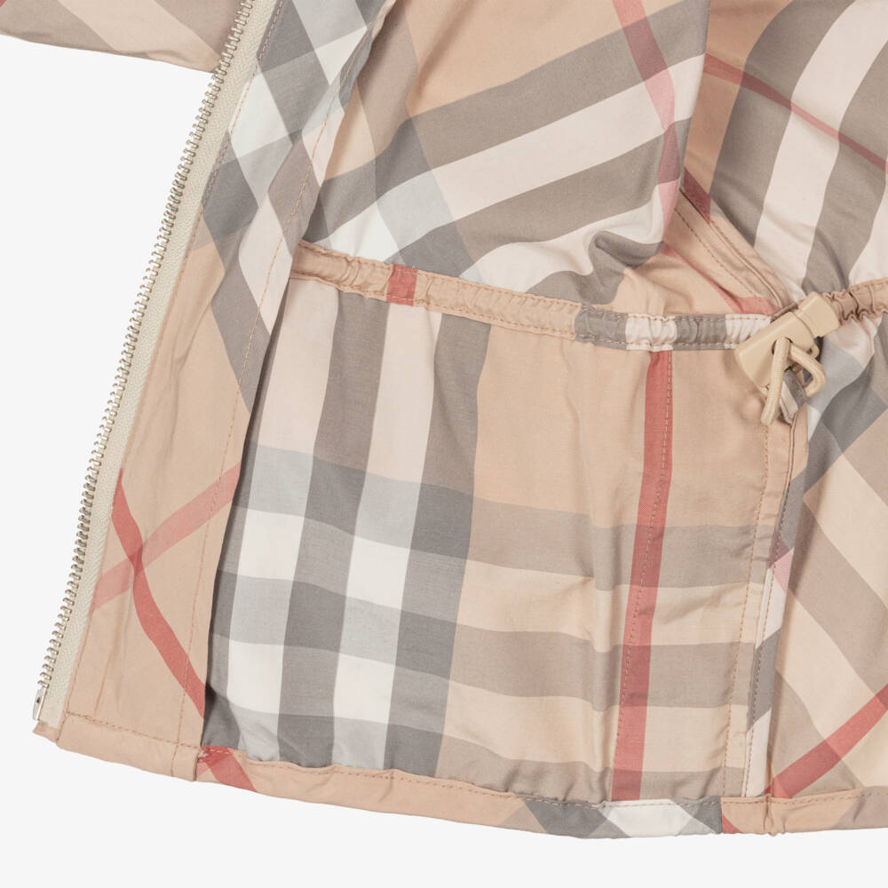 بربري-جاكيت بهودي كاروهات لون بيج للبنات | Childrensalon Outlet