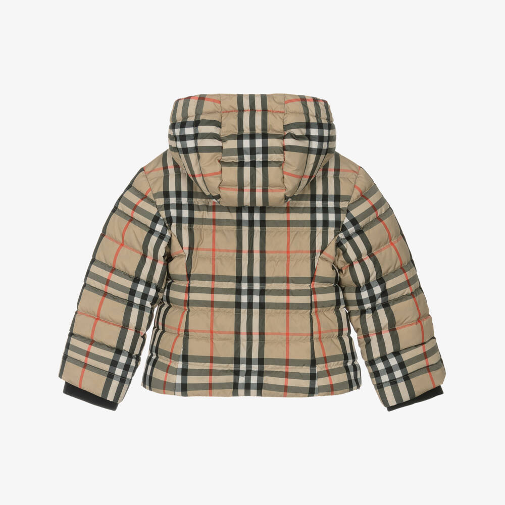 Burberry-Girls Hooded Check Short Jacket | Childrensalon Outlet