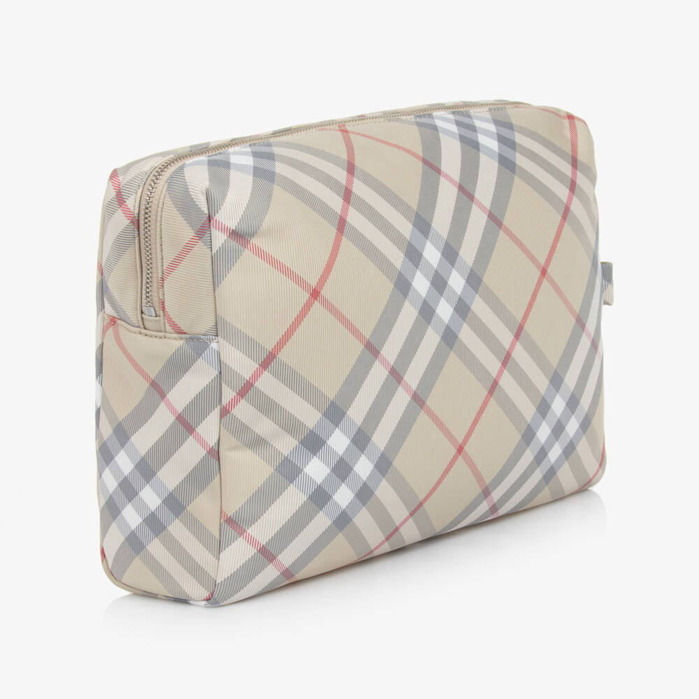 Burberry-Girls Italian Woven Beige Diaper Pouch | Childrensalon Outlet