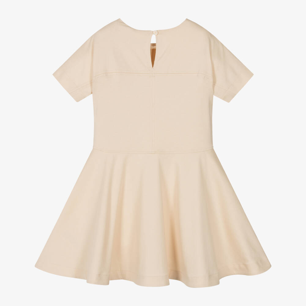 Burberry-Girls Ivory Cotton Elegance Dress | Childrensalon Outlet